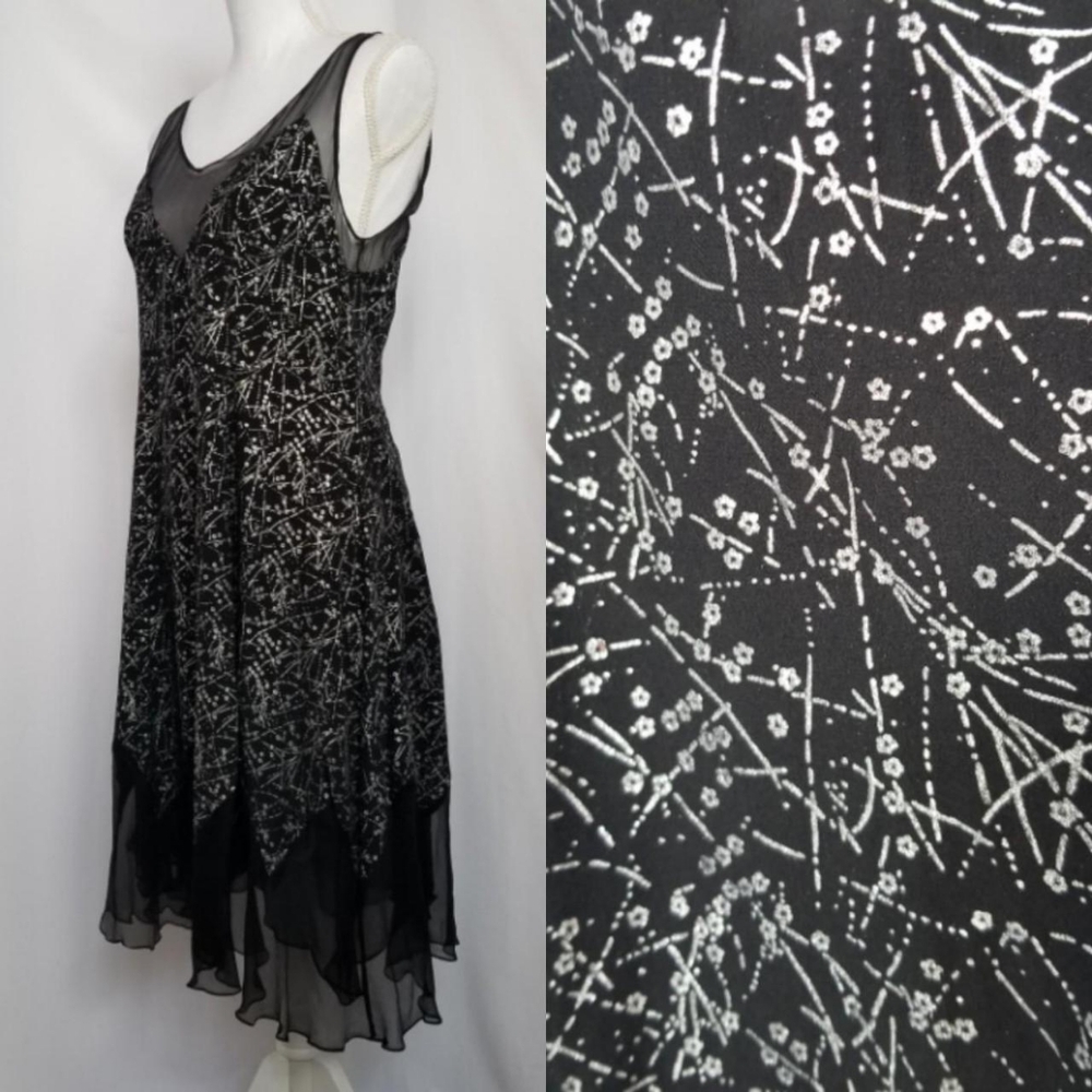 NWT Christopher Kane 100% silk black chiffon dress size 12